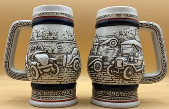 AVON Beer Stein C1982 Automobiles Of The World 2 Piece Set