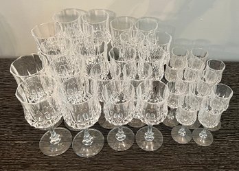 Cristal D'Arques Long Champ Collection Lot Of 32