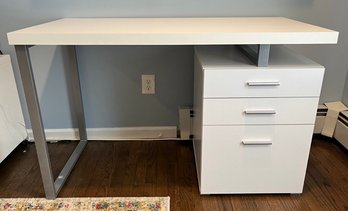 White 3 Drawer Desk