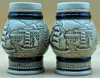 1982 Sailing Ships Beer Stein Avon Collectible Set Of 2