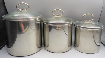 Stainless Steel Cannisters - Lot Of 3