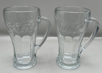 Libby Glass Coca-cola Mug Glasses, 2 Piece Lot