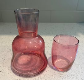 Pink Glass Carafe