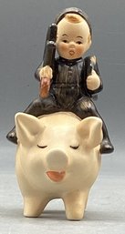 W. Goebel- Hummel Figurine - Chimney Sweep Riding A Pig.  #SPO 61 Stamped