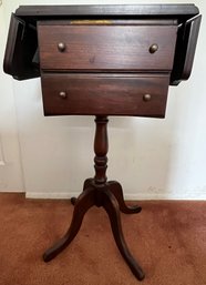 Two Drawer Drop Leaf Side Table
