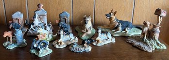 Holland Fine Crafts & Border Fine Arts Dog Sculptures - 12 Pieces