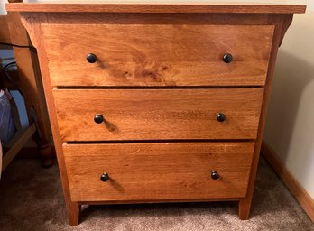 Wooden Three Drawer Chest