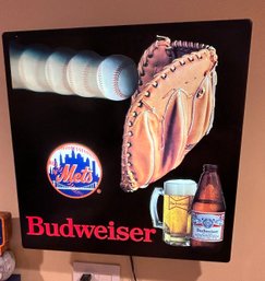 Vintage 1984 NY Mets Budweiser Beer Fluorescent Light Sign