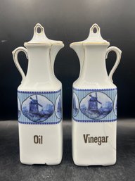 Ceramic Oil & Vinegar Decanters With Stoppers