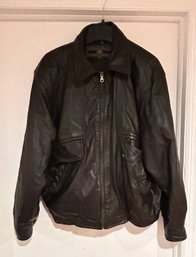Members Only Black Mens Bomber Jacket Size Large
