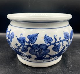 Chinoiserie Blue And White Porcelain Planter - 2 Pieces