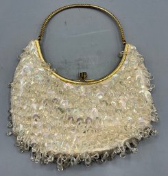 Beaded Evening Purse With Gold Chain Strap
