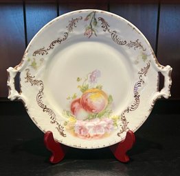 PM Bavaria Porcelain Hand Painted Handled Serving Plate