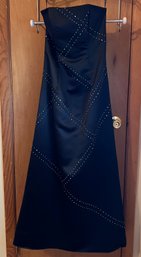 Jessica McClinktock Black Strapless Floor Length Gown Size 2