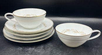 Noritake China Japan Laurel Tea Cups With Dishes - 6 Pieces