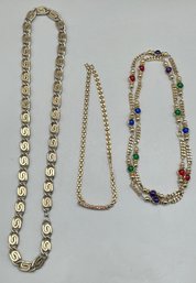 Assorted Costume Jewelry Necklaces, 3 Piece Lot