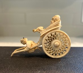 Rickshaw Cart Hand Carved Bone