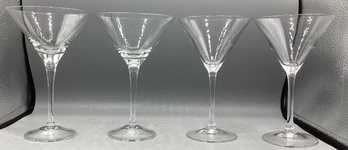 Set Of 4 Clear Glass Martini Glasses