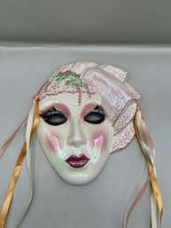 Ceramic Signed Hand Painted Masquerade Mask