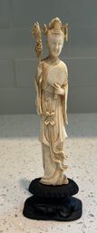 Hand Carved Bone Geisha Girl Figure