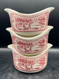 Royal China Pink Memory Lane Sauce Boats - 3 Pieces