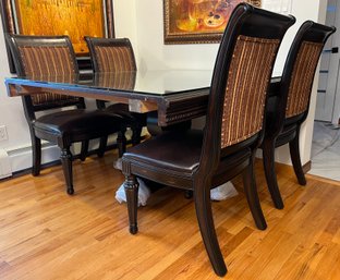 Hand Crafted Solid Wood Round Dining Table With 4 Chairs