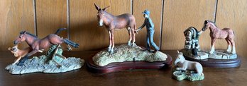 Border Fine Arts Horse Figurines - 4 Pieces