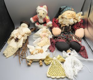 Angels, Mouse & Santa - Assorted Doll Decor - Lot Of 7