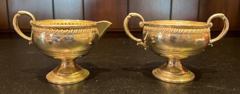 ArrowSmith Weighted Sterling Silver Sugar Bowl & Creamer 5.86 Ozt Total - 2 Pieces