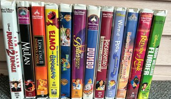 Walt Disney, Universal, MGM And More Assorted Lot Of VHS Tapes, 12 Piece Lot