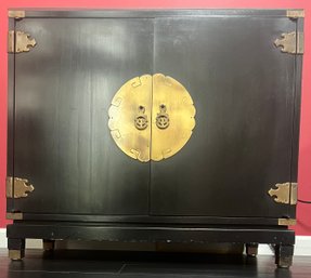 Chinoiserie Black & Gold Asian Style Entry Table