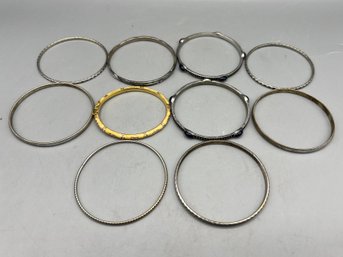 Assorted Bangle Bracelets - 8 Pieces