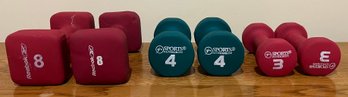Reebok 8lb Weights, Sports Authority 4lb Weights, Sports Authority 3lb Weights - 6 Piece Lot