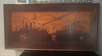 Ships In Port Wooden Inlay