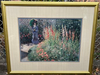 Claude Monet - Rounded Flower Bed Print Framed