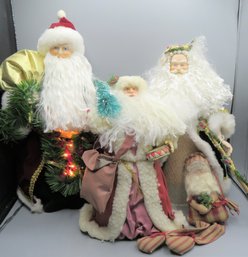 Santa Decor/tree Toppers - Lot Of 4