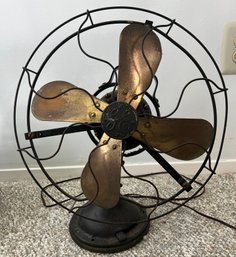 Antique Old General Electric GE Type 4 Blade Brass Oscillating Fan