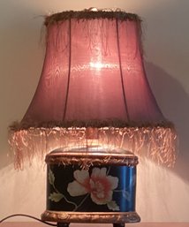 Hand Painted Floral Metal Table Lamp