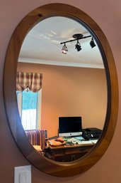 Wood Oval Framed Mirror