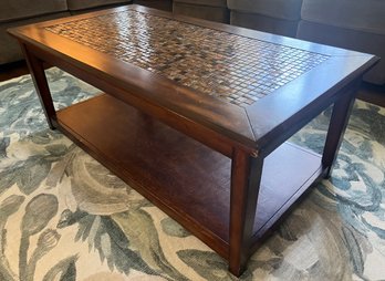 Jofran Baroque Brown Mosaic Tile Inlay Cocktail Table