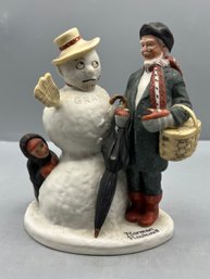 The 12 Norman Rockwell Porcelain Figurines 'Grandpa Snowman' The Danbury Mint 1980