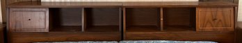 Mid Century Modern Sliding Door Compartment Twin Size Headboards - 2 Pieces