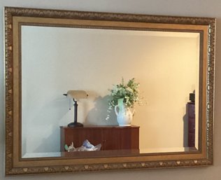Wall Mirror With Gold Tone Wooden Frame