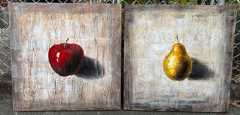 Canvas Apple & Pear Matching Paintings - 2 Pieces