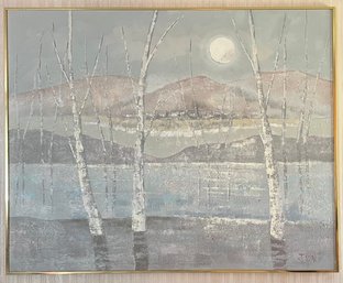 J. Allen Woodland Scene Painting 60 L X 48 H