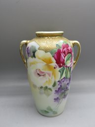 Nippon Hand Painted Urn Handled  Vase
