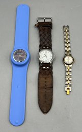 Anne Klein Watch, Slap Style Watch, & Fossil Watch - 3 Pieces