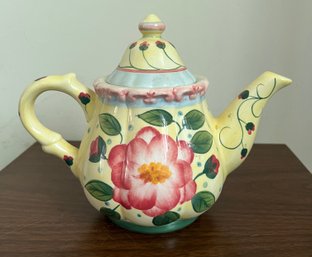 Flowers Inc Balloons Hand Painted Teapot