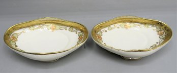 Nippon Hand Painted Teabag Holder Bowls - Set Of 2