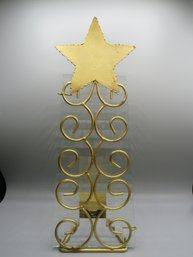 Glass, Metal Tree Shaped Candle Holder